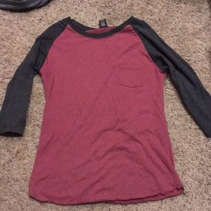 Red and grey baseball tee
